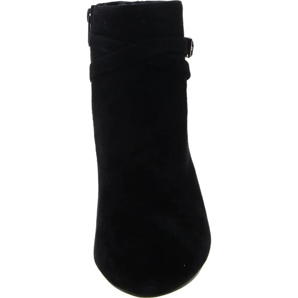Kate Spade Womens Darota Boot Size 8.5 Black Suede Bootie  Bella Vita Diaz Black Suede Gold Accent Round Toe Booties Women’s